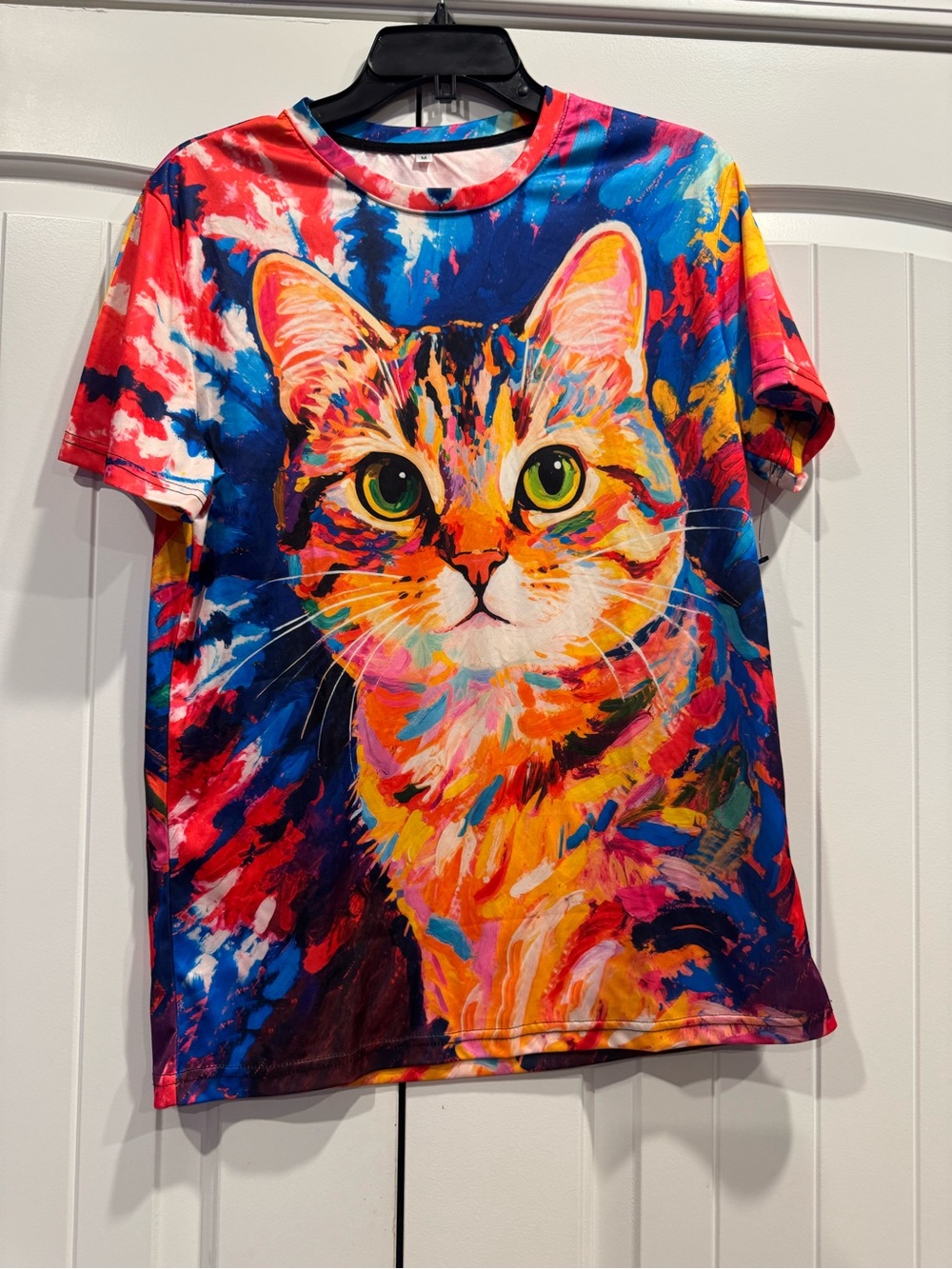 Vibrant Multicolor Cat Graphic Tee - Unbranded